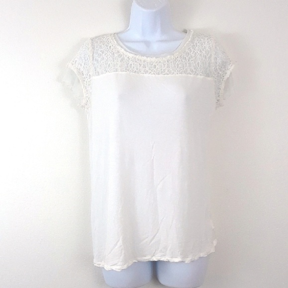 Simply Vera Vera Wang Tops - SIMPLY VERA VERA WANG L JERSEY KNIT LACE TOP